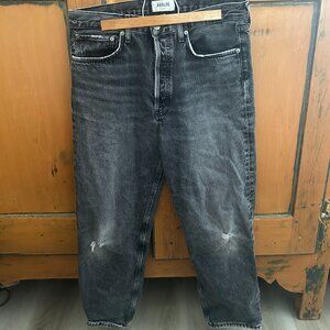 AGOLDE 90's Crop Mid Rise Black/ Grey Size 28